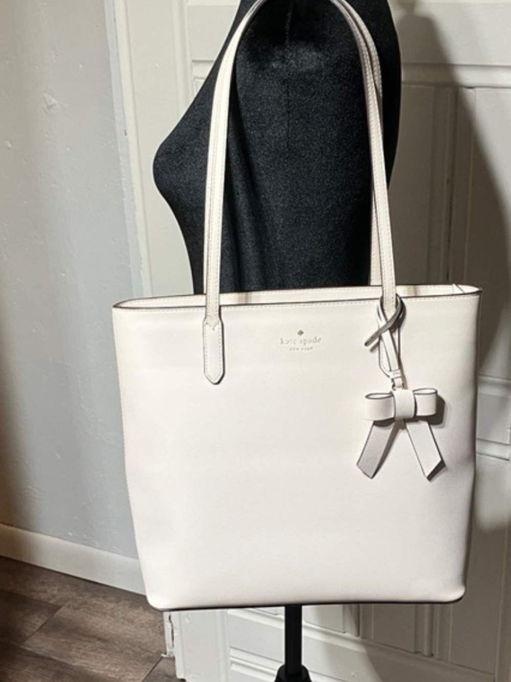 Kate Spade New York Brynn Saffiano Leather Tote with Bow Charm